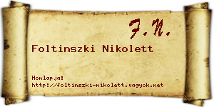 Foltinszki Nikolett névjegykártya